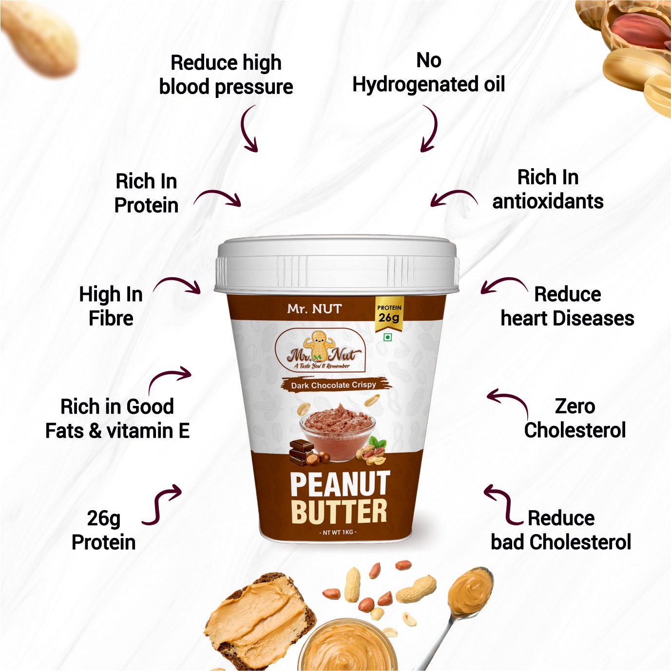 Dark Chocolate Crispy Peanut Butter 1KG