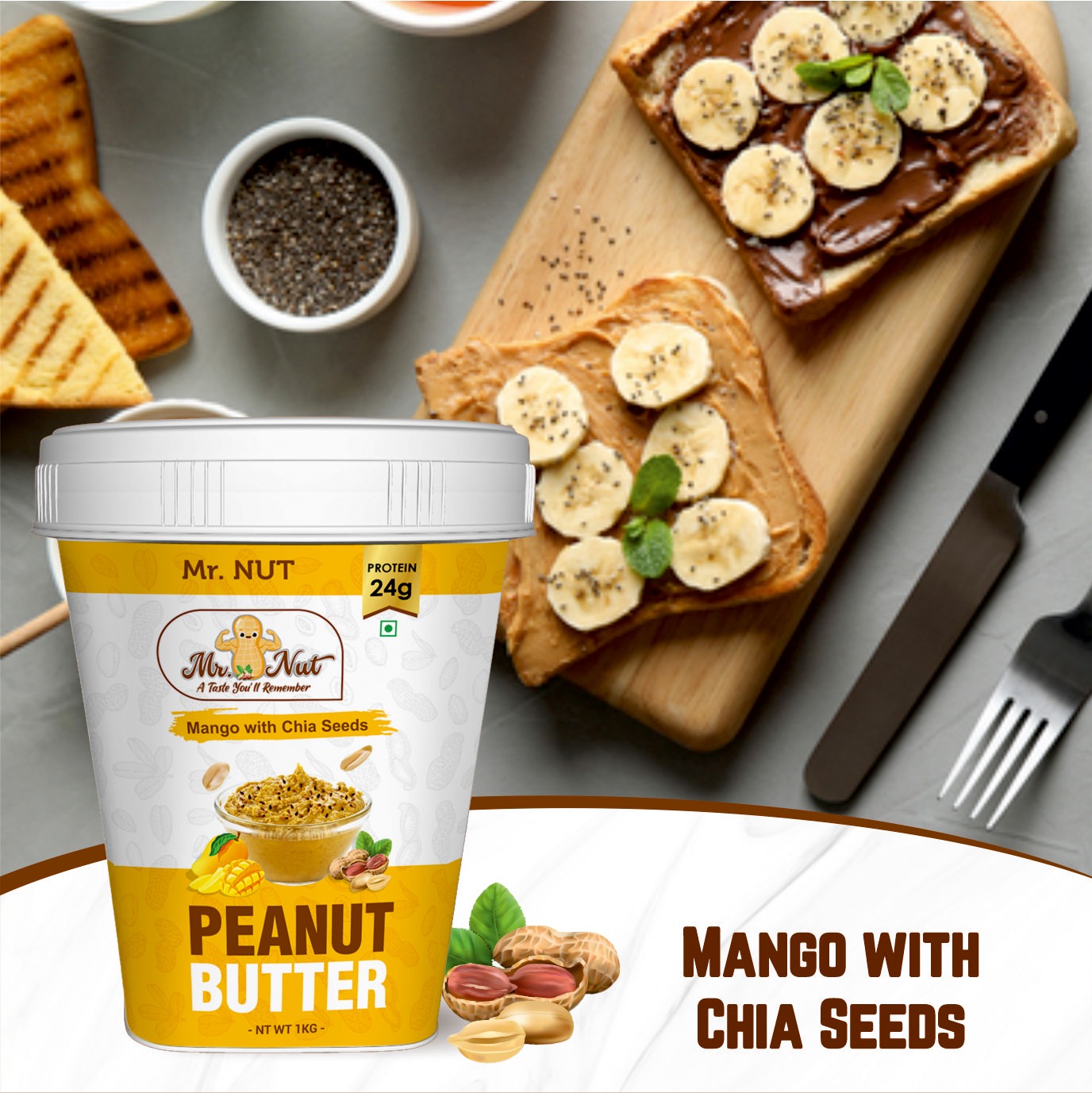 Mango Chia Seeds Peanut Butter 1KG