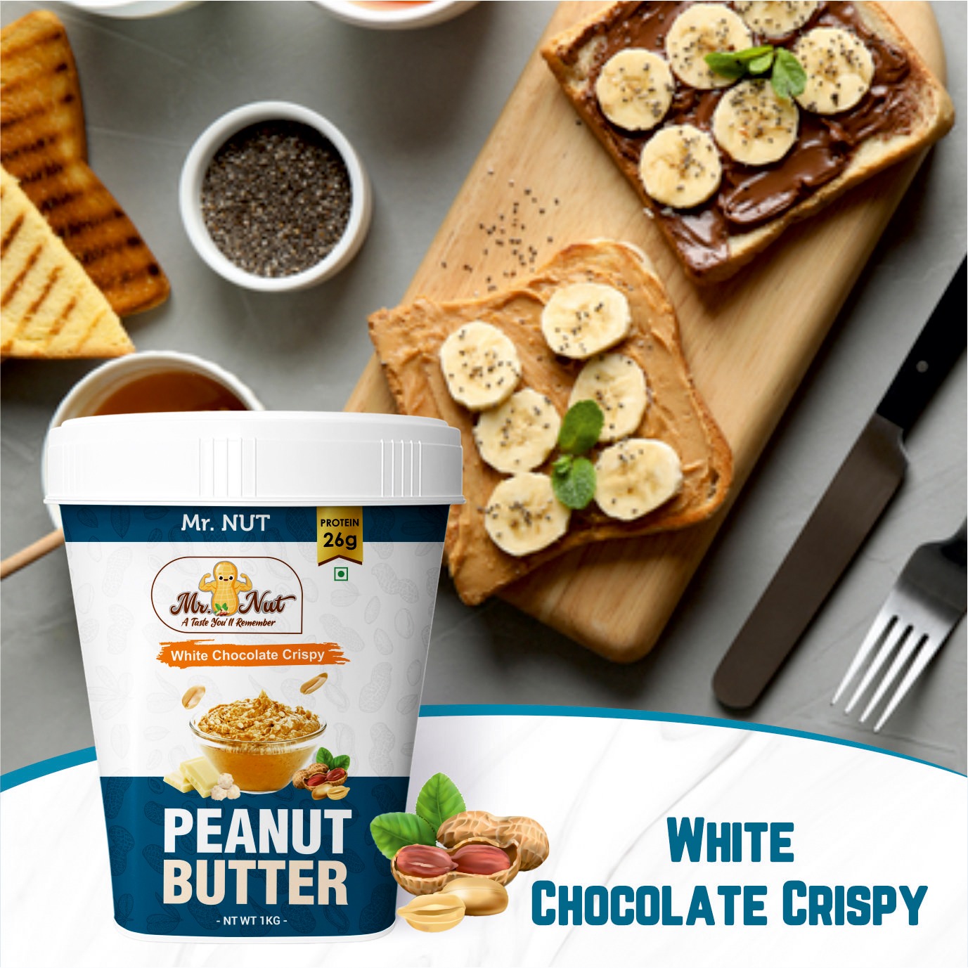 White Chocolate Crispy Peanut Butter