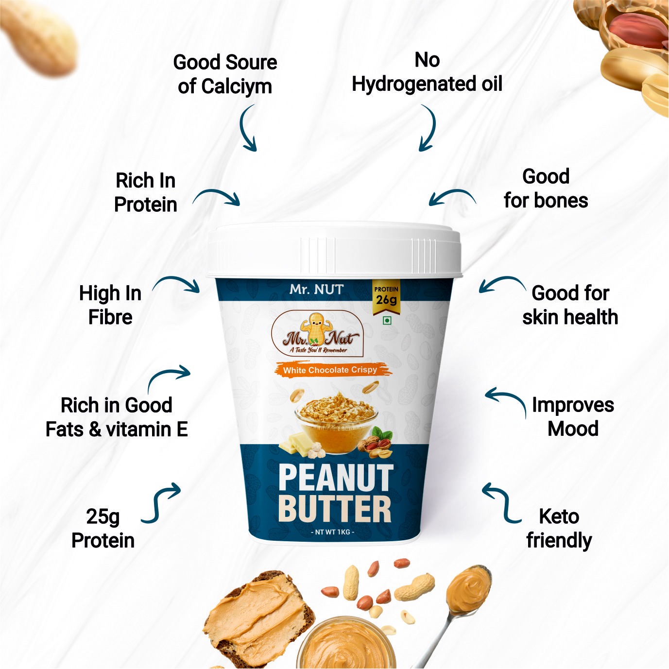 White Chocolate Crispy Peanut Butter