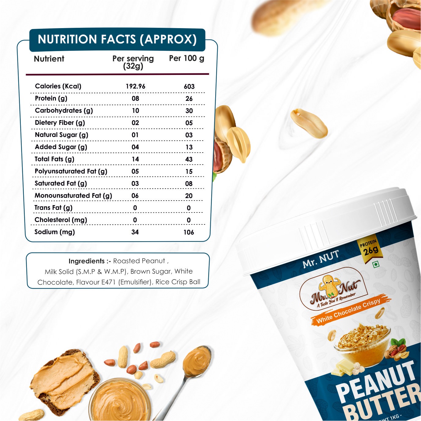 White Chocolate Crispy Peanut Butter