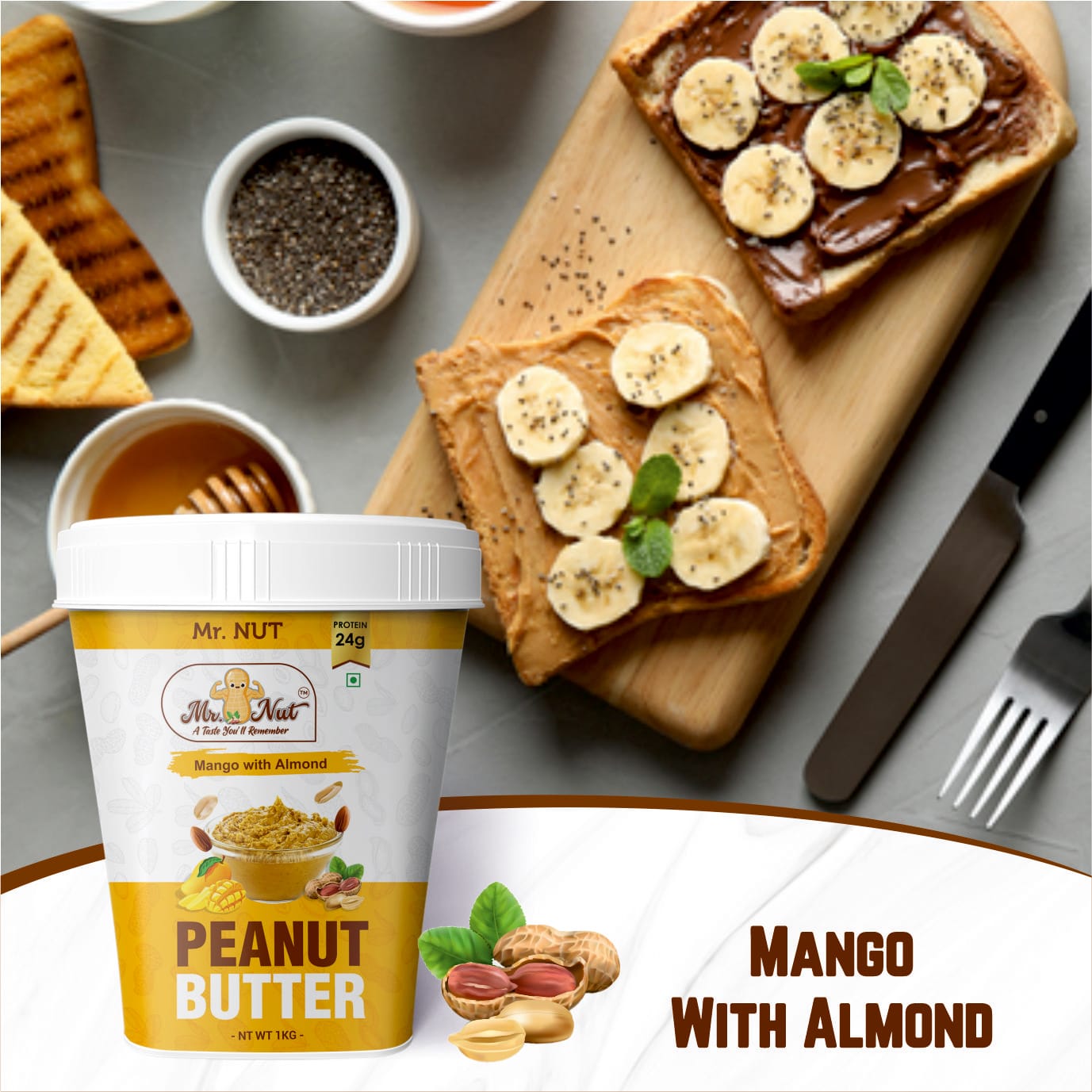 Mango Almond Crunchy Peanut Butter