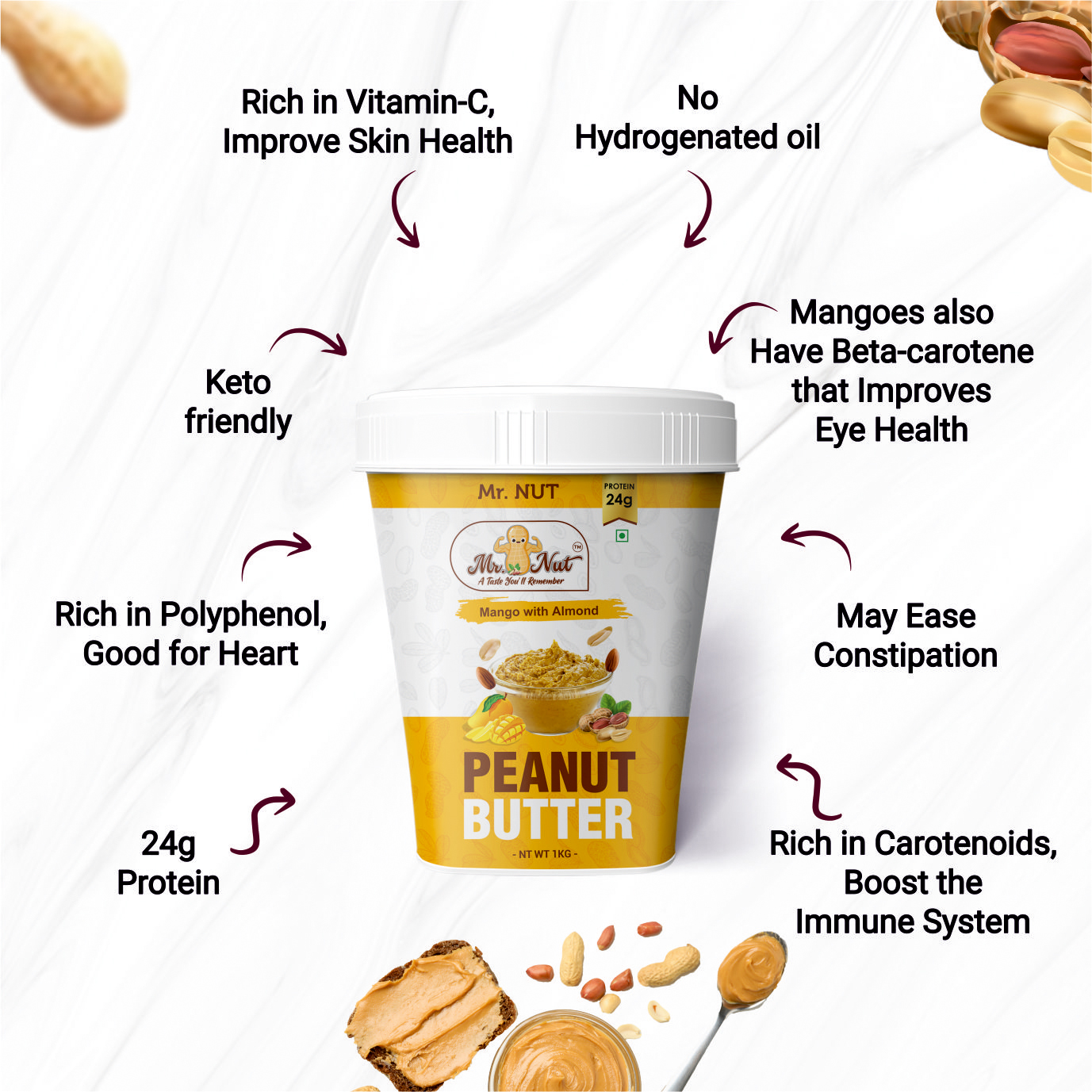 Mango Almond Crunchy Peanut Butter