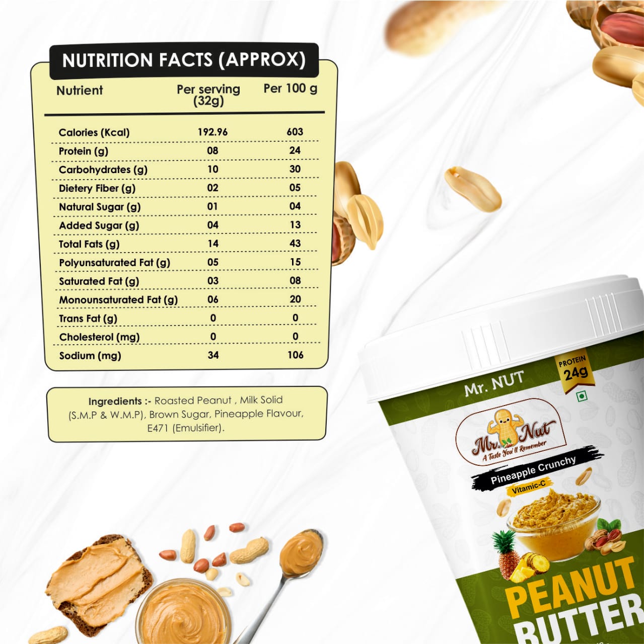 Pineapple Crunchy Peanut Butter